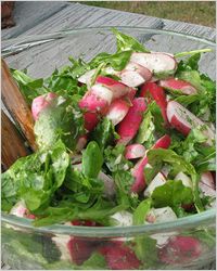 Salada из черемши и редиса