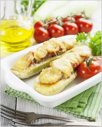 zucchini с сыром и помидорами