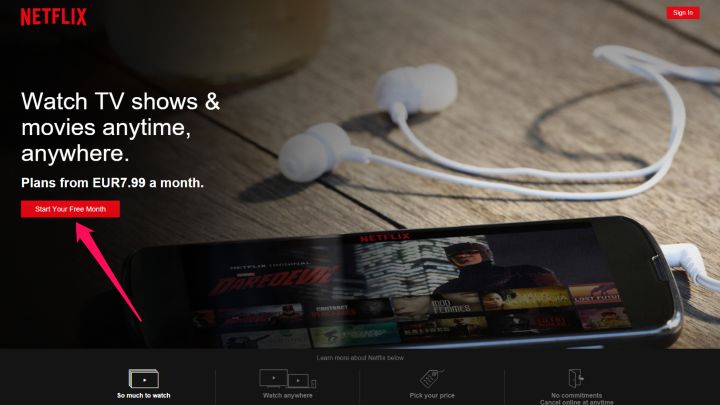 Hvordan kan det бесплатно пользоваться сервисом Netflix в течение месяца