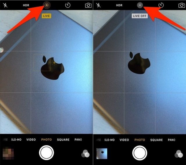 Jak může включить или отключить съемку «живых фото» на iPhone 6s