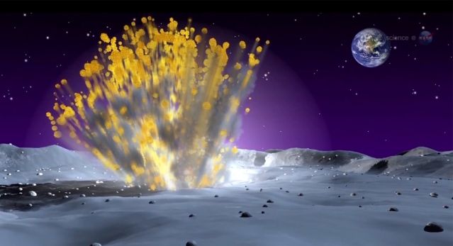 På månen var det den største eksplosjonen på grunn av meteorittenes fall