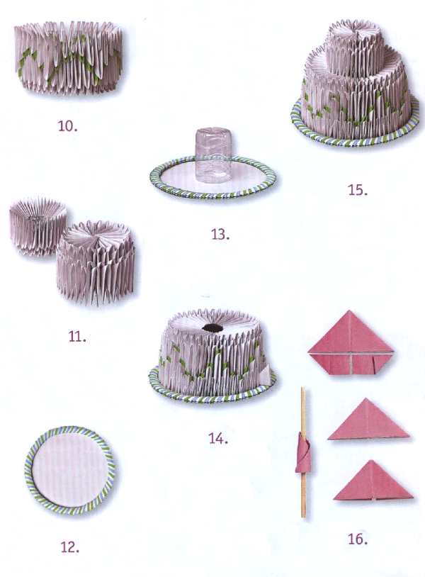 Origami kake fra moduler