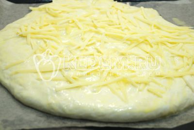Spát тертым сыром и поставить в разогретую до 180 градусов С духовку на 30 минут.