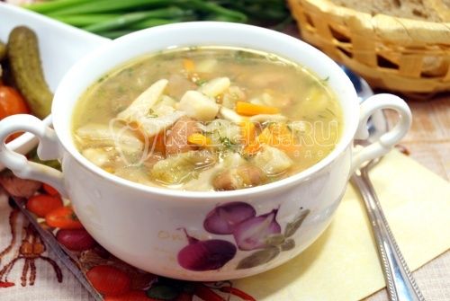 meatless суп с фасолью и грибами