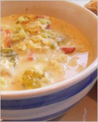 suppe с сыром, рисом и капустой