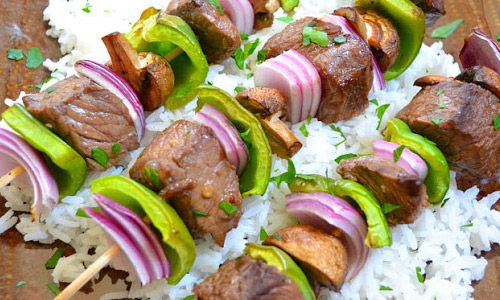 Shish kebab из говядины в ростере