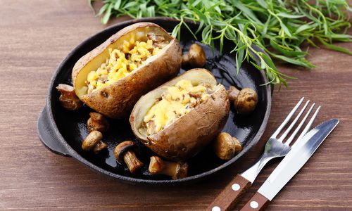 Pečené картошка с грибами